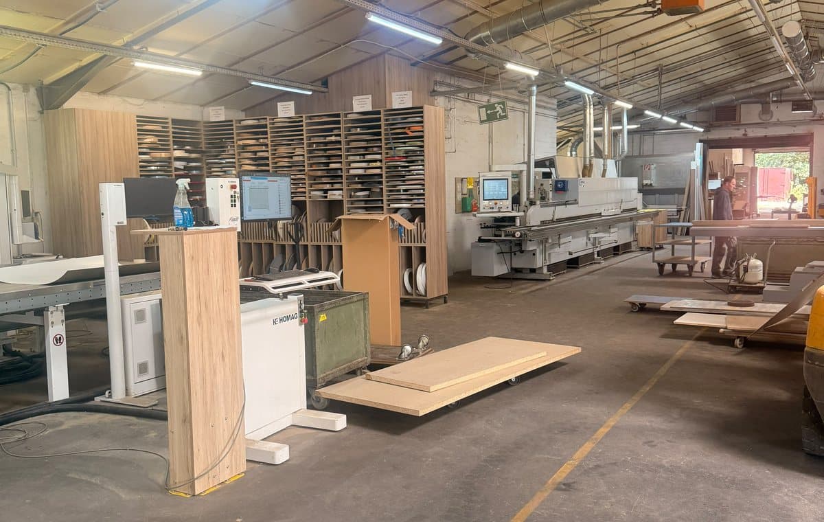 Blick durch die Produktionshalle in Espelkamp